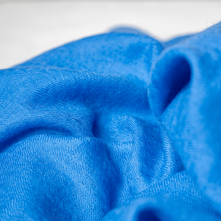 Close-up of Blue 100% Cashmere Felted Shawl#color_blue