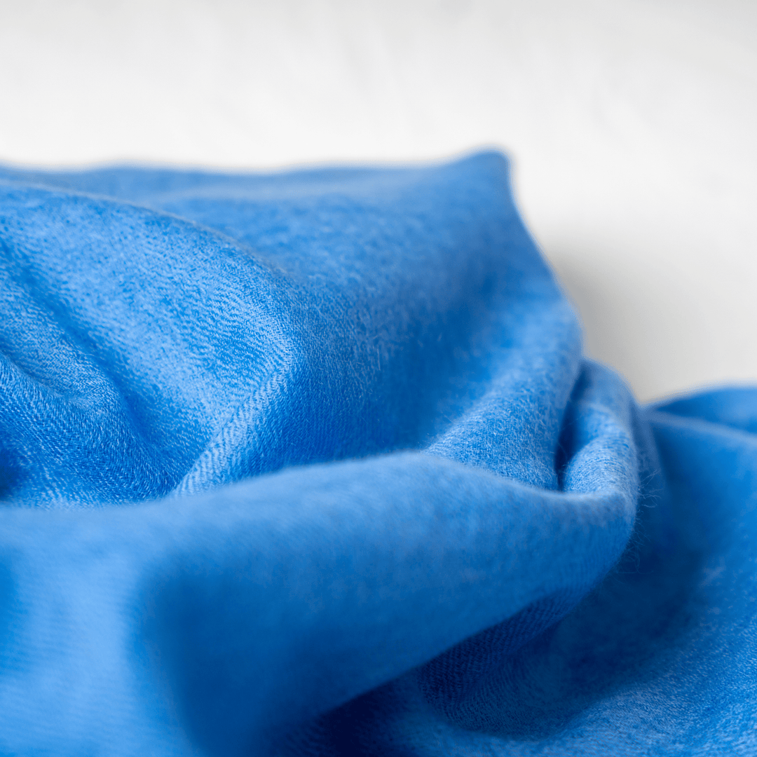 100% Cashmere Blue Felted Shawl