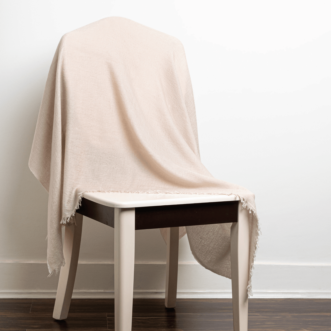 100% Cashmere Cream Felted Shawl