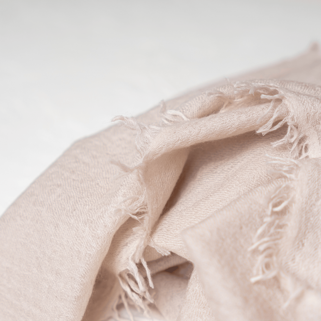 100% Cashmere Cream Felted Shawl