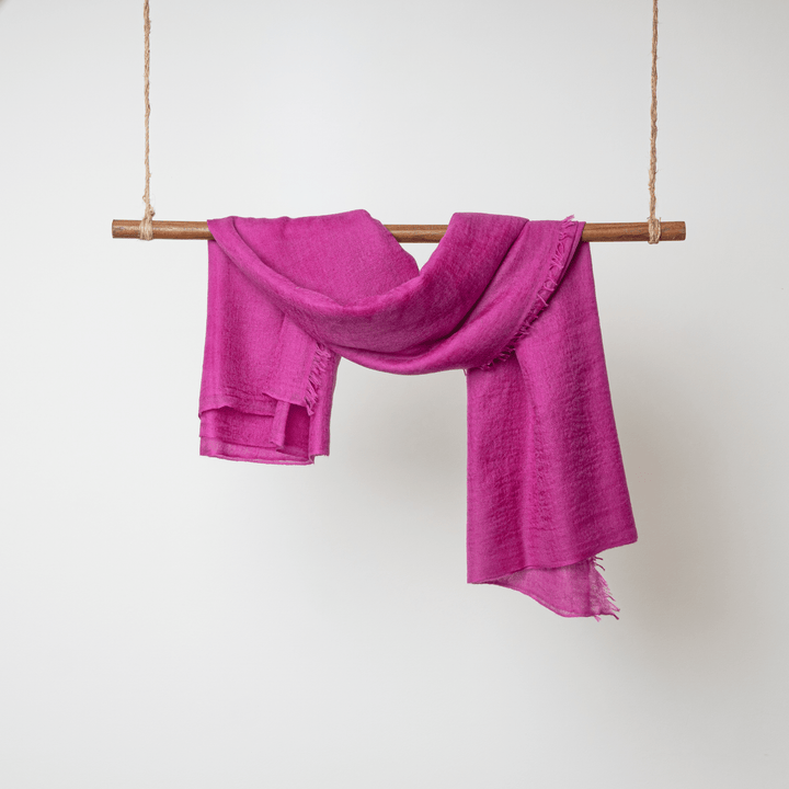 100% Cashmere Pink Felted Shawl