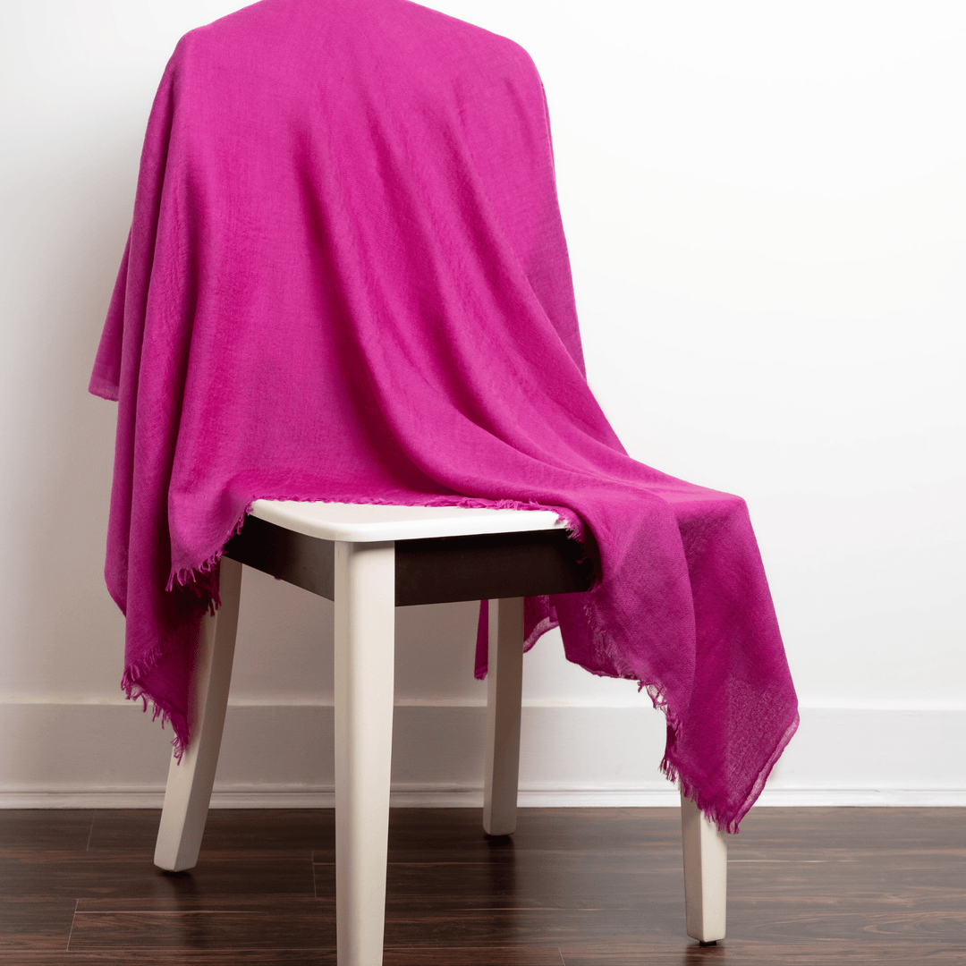 100% Cashmere Pink Felted Shawl