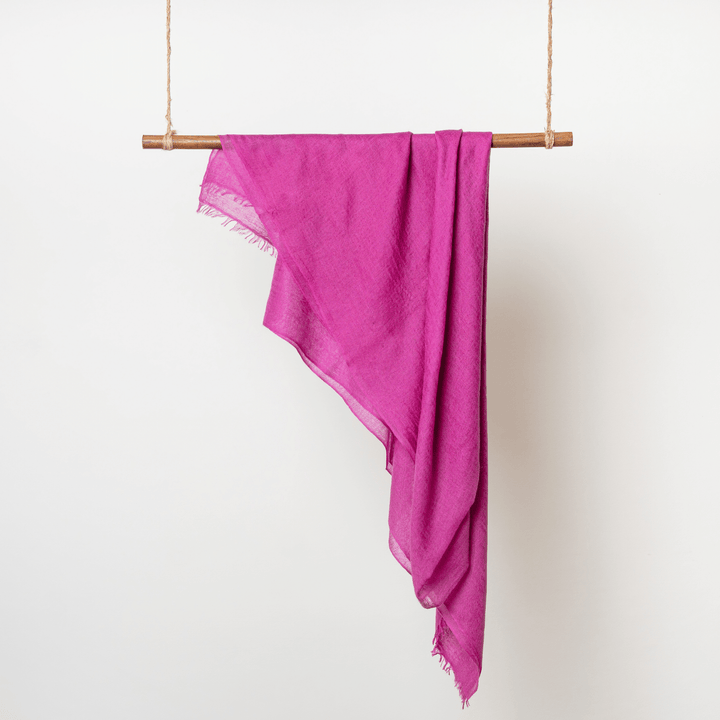 100% Cashmere Pink Felted Shawl