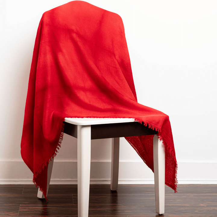 100% Cashmere Red Felted Shawl