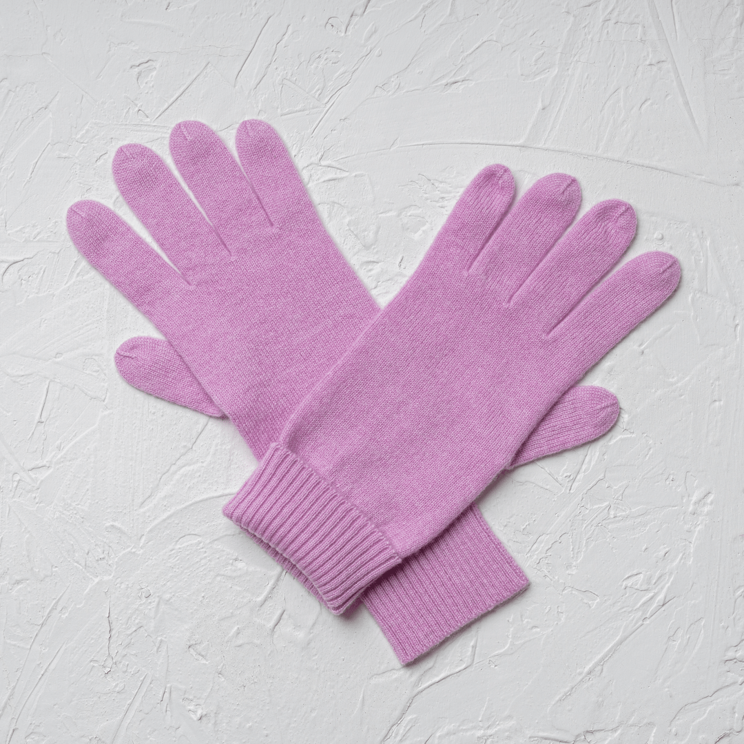Tender Touch 100% Cashmere Gloves laid flat with left hand on top of right#color_tender-touch